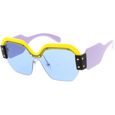Gafas de sol geométricas extragrandes modernas retro para mujer C705