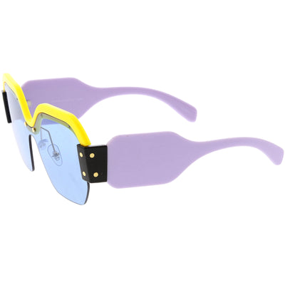 Gafas de sol geométricas extragrandes modernas retro para mujer C705