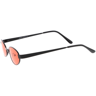 Gafas de sol retro de metal ovaladas en tono de color pequeño de los años 90 C709