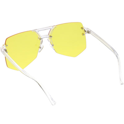 Gafas de sol estilo aviador de carril plano en tono de color retro de gran tamaño C710