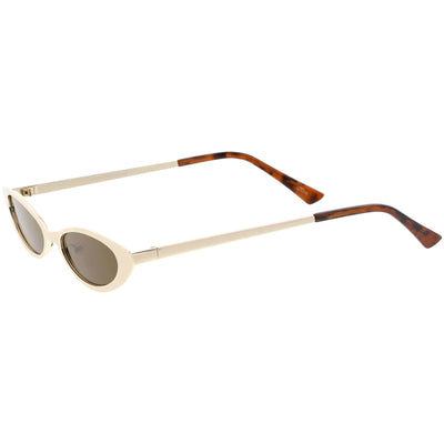 Gafas de sol retro de ojo de gato de metal con lentes planas pequeñas y delgadas de los años 90 C716