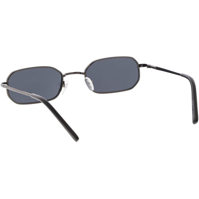 Gafas de sol retro de metal con lentes planas rectangulares pequeñas de los años 90 C720