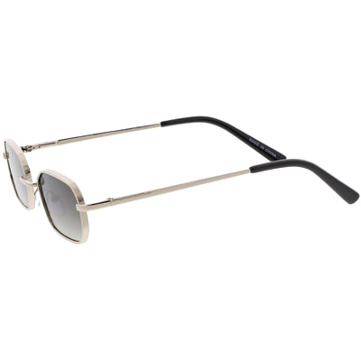 Gafas de sol retro de metal con lentes planas rectangulares pequeñas de los años 90 C720