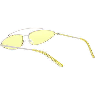 Gafas de sol retro con lentes planas en tono de color triangular delgado de los años 90 C725