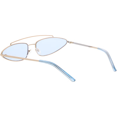 Gafas de sol retro con lentes planas en tono de color triangular delgado de los años 90 C725
