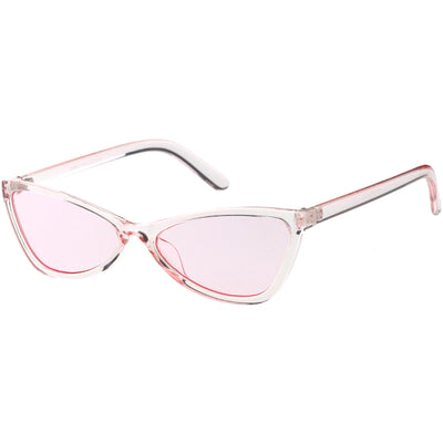 Gafas de sol estilo ojo de gato con lentes de tono de color transparente de triángulo pequeño retro C727
