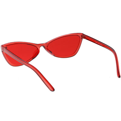 Gafas de sol estilo ojo de gato con lentes de tono de color transparente de triángulo pequeño retro C727