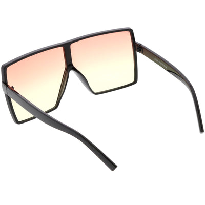 Gafas de sol translúcidas con parte superior plana y lentes planas modernas y retro de gran tamaño C730