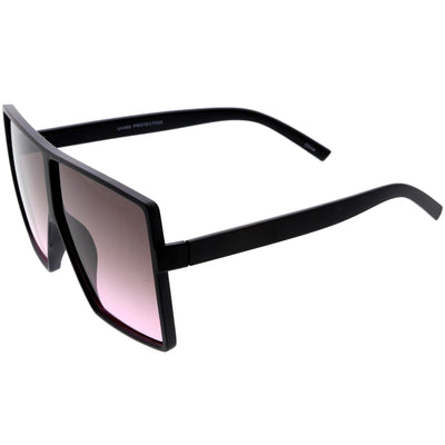 Gafas de sol translúcidas con parte superior plana y lentes planas modernas y retro de gran tamaño C730