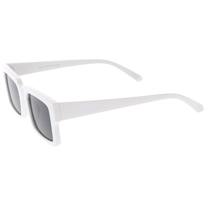 Gafas de sol cuadradas modernas retro con lentes planas y parte superior plana C732