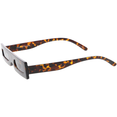 Novedad Retro Punk Square Flat Top Thin Lens Gafas de sol C733