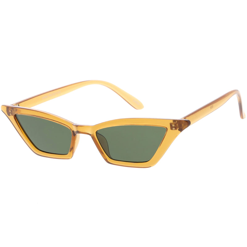 Gafas de sol estilo ojo de gato con lentes de color neutro, finas y retro C734