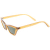 Gafas de sol estilo ojo de gato con lentes de color neutro, finas y retro C734
