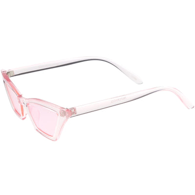 Gafas de sol estilo ojo de gato con lentes de tono de color translúcido colorido para mujer C735