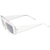Gafas de sol con lentes planas y bloque rectangular retro futurista C752