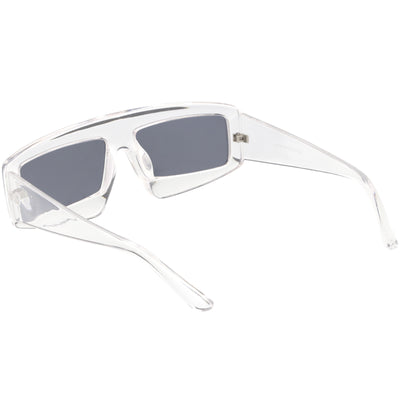 Gafas de sol con lentes planas y bloque rectangular retro futurista C752