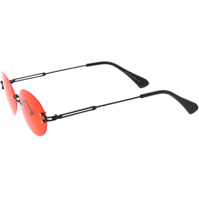 Gafas de sol retro pequeñas, redondas, ovaladas, sin montura, en tono de color, C757