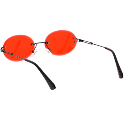 Gafas de sol retro pequeñas, redondas, ovaladas, sin montura, en tono de color, C757