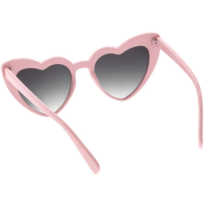 Gafas de sol tipo ojo de gato con forma de corazón y lentes planas extragrandes para mujer C759