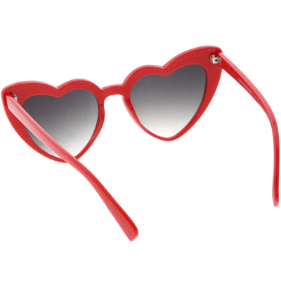 Gafas de sol tipo ojo de gato con forma de corazón y lentes planas extragrandes para mujer C759