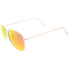 Gafas de sol estilo aviador con lentes de espejo de color metálico clásico C776