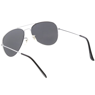 Gafas de sol estilo aviador con lentes de espejo plateado y metal clásico C781