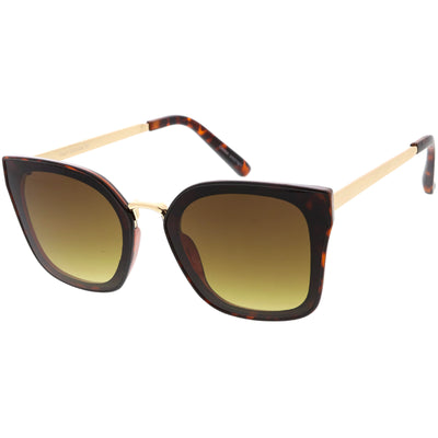 Gafas de sol estilo ojo de gato cuadradas de metal de gran tamaño y modernas para mujer C783