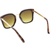 Gafas de sol estilo ojo de gato cuadradas de metal de gran tamaño y modernas para mujer C783