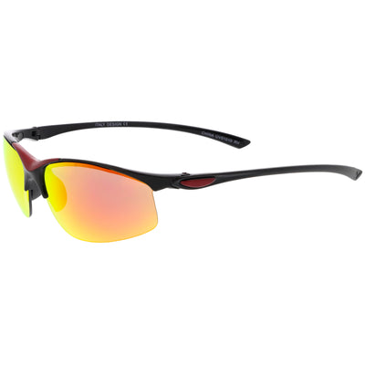 Gafas de sol envolventes deportivas activas y ligeras de medio marco para hombre C788