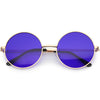Gafas de sol retro hippie redondas de metal en tono de color 9892