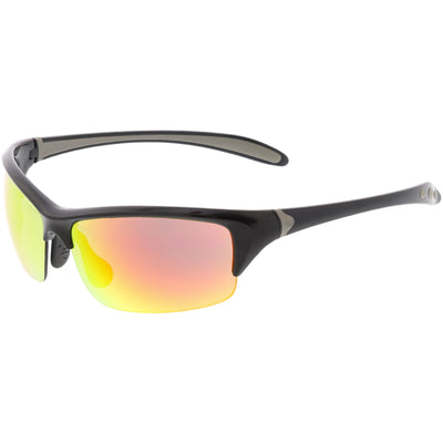 Gafas de sol con lentes espejadas TR-90 deportivas de rendimiento semi sin montura C808