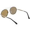Gafas de sol con lentes espejadas de aviador de metal redondo polarizado retro C821