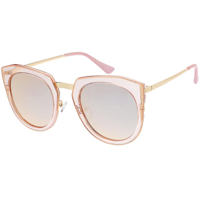 Gafas de sol polarizadas redondas con lentes espejadas tipo ojo de gato C823 para mujer
