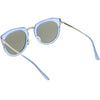 Gafas de sol polarizadas redondas con lentes espejadas tipo ojo de gato C823 para mujer