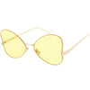 Gafas de sol de mariposa con lentes planas de metal de gran tamaño retro C833 para mujer