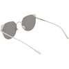 Gafas de sol de metal con lentes espejadas y redondas modernas para mujer C836