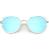 Gafas de sol de metal con lentes espejadas y redondas modernas para mujer C836