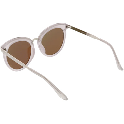 Gafas de sol con lentes planas espejadas y redondas de gran tamaño para mujer C842