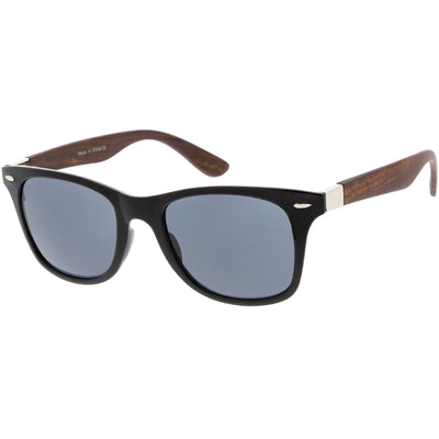 Gafas de sol unisex con borde de cuernos y estampado de madera para senderismo al aire libre C845