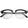 Gafas clásicas y elegantes con lentes transparentes y borde con cuernos de medio marco C846