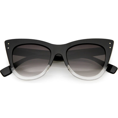 Gafas de sol estilo ojo de gato con remaches de punta alta y gran tamaño para mujer C851
