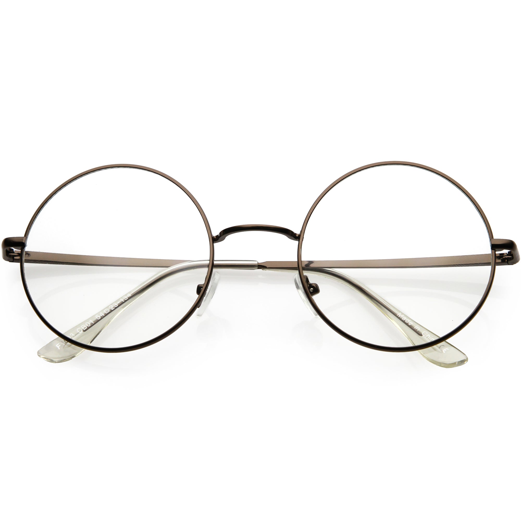 Gafas clásicas vintage con lentes transparentes redondas de metal de 50 mm C854