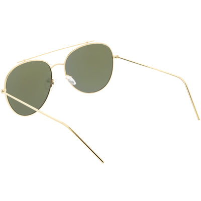 Gafas de sol de aviador con lentes planas espejadas modernas retro de gran tamaño C856