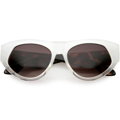 Gafas de sol tipo ojo de gato con lentes inclinadas en bloque de gran tamaño para mujer C863