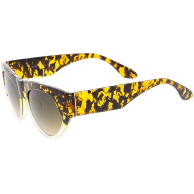 Gafas de sol tipo ojo de gato con lentes inclinadas en bloque de gran tamaño para mujer C863