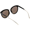 Gafas de sol con lentes planas espejadas y redondas de gran tamaño para mujer C872