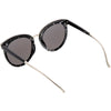Gafas de sol con lentes planas espejadas y redondas de gran tamaño para mujer C872