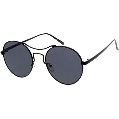Gafas de sol redondas con lentes planas de metal delgadas, modernas y elegantes C873