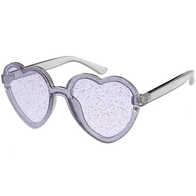 Gafas de sol novedosas con lentes brillantes y forma de corazón coloridas para mujer C879