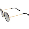 Gafas de sol redondas con lentes polarizadas y barra transversal de metal Chic Luxe C881